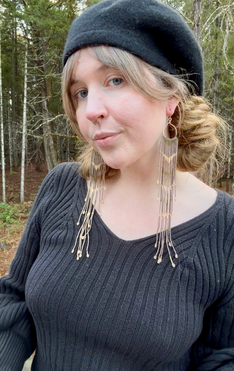 Golden hoop earrings